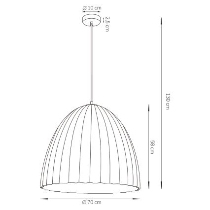 Żyrandol na lince TELMA 1xE27/60W/230V śr. 70 cm brązowy/złoty