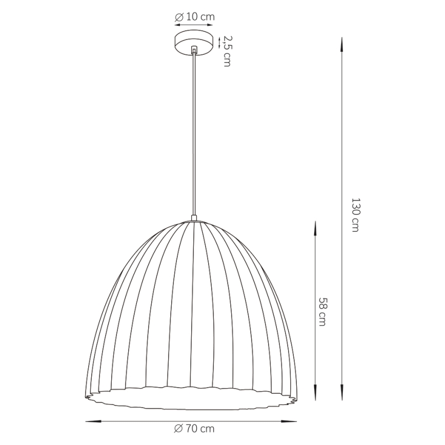 Żyrandol na lince TELMA 1xE27/60W/230V śr. 70 cm brązowy/złoty