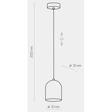 Żyrandol na lince TEMPRE 1xE27/15W/230V czarny