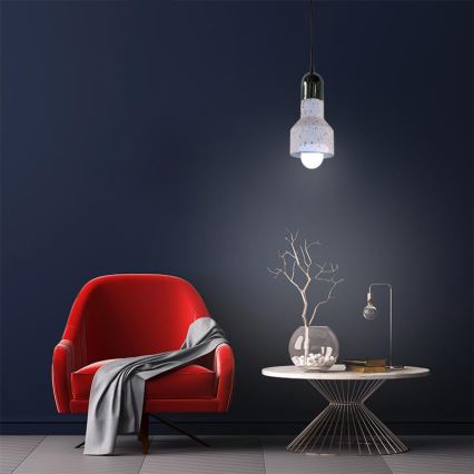 Żyrandol na lince TERRAZZO 1xE27/60W/230V śr. 12 cm kremowy