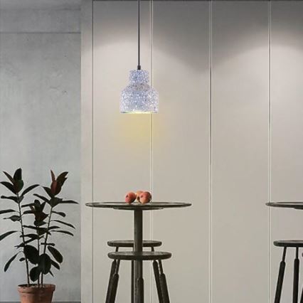 Żyrandol na lince TERRAZZO 1xE27/60W/230V śr. 12 cm szary