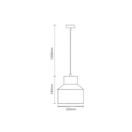 Żyrandol na lince TERRAZZO 1xE27/60W/230V śr. 12 cm szary