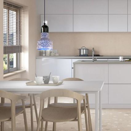 Żyrandol na lince TERRAZZO 1xE27/60W/230V śr. 12 cm szary