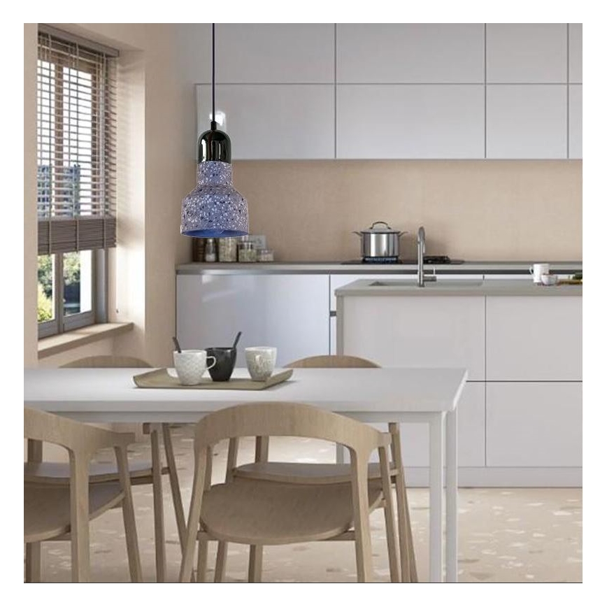 Żyrandol na lince TERRAZZO 1xE27/60W/230V śr. 12 cm szary