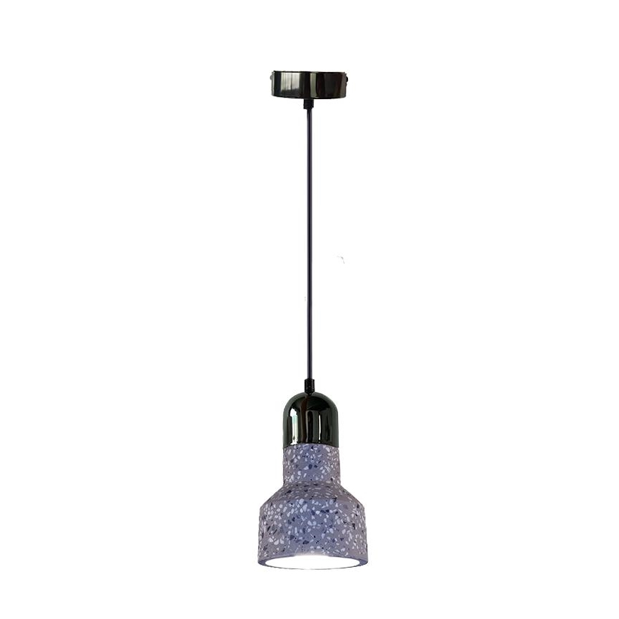 Żyrandol na lince TERRAZZO 1xE27/60W/230V śr. 12 cm szary