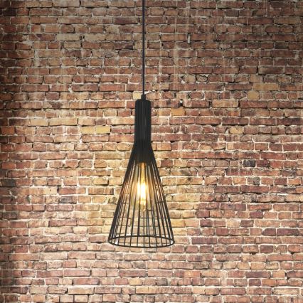 Żyrandol na lince TIANA 1xE27/20W/230V śr. 15,5 cm czarny