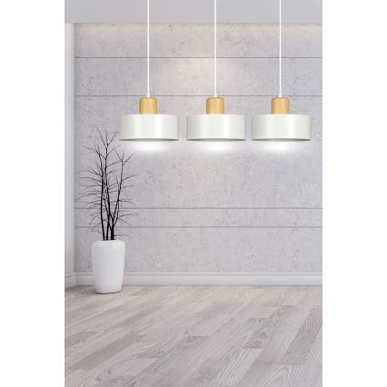 Żyrandol na lince TORIN 3xE27/15W/230V biały