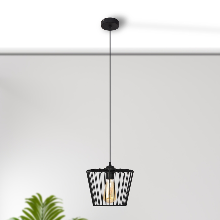 Żyrandol na lince TORRI 1xE27/15W/230V śr. 23 cm czarny