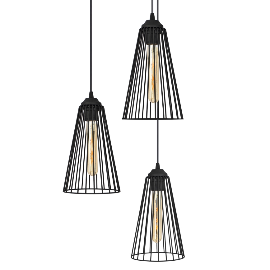 Żyrandol na lince TORRI 3xE27/15W/230V czarny
