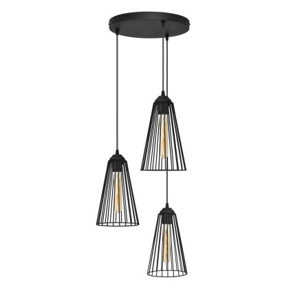 Żyrandol na lince TORRI 3xE27/15W/230V czarny