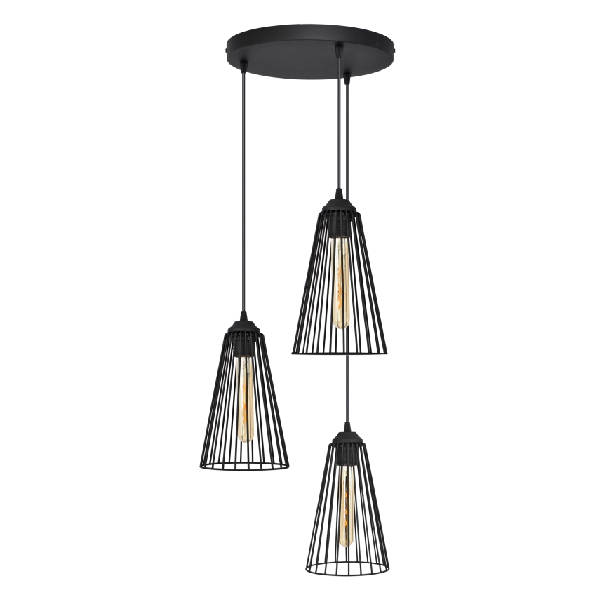 Żyrandol na lince TORRI 3xE27/15W/230V czarny