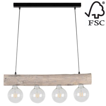 Żyrandol na lince TRABO 4xE27/60W/230V - certyfikat FSC