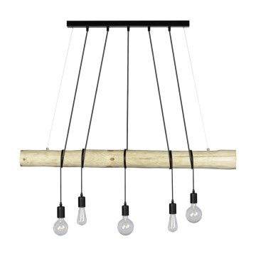 Żyrandol na lince TRABO 5xE27/60W/230V sosna