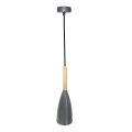 Żyrandol na lince TROSA 1xE27/40W/230V szare/drewno