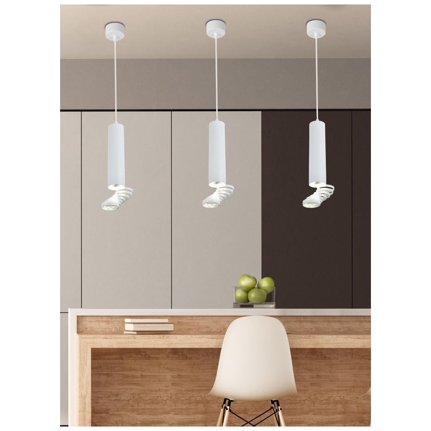 Żyrandol na lince TUBA 1xGU10/50W/230V biały