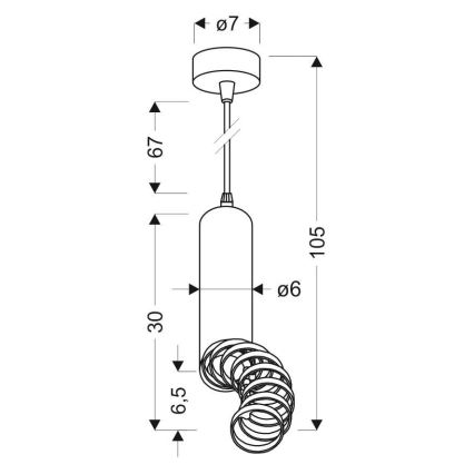 Żyrandol na lince TUBA 1xGU10/50W/230V czarny