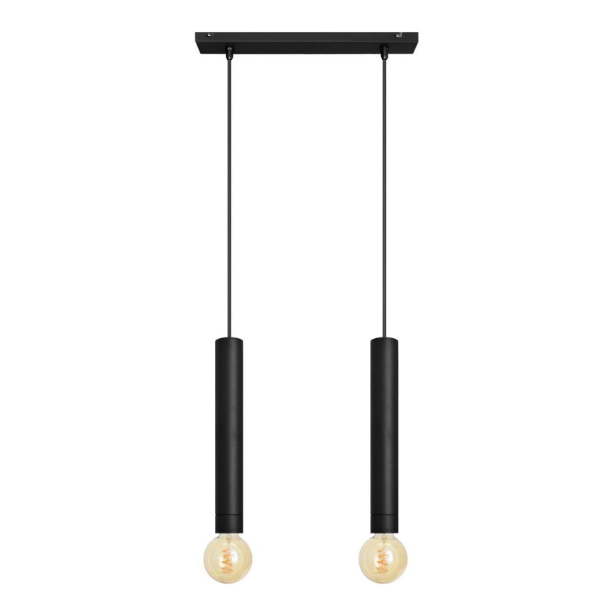 Żyrandol na lince TUBA 2xE27/15W/230V czarny