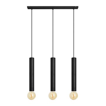 Żyrandol na lince TUBA 3xE27/15W/230V czarny