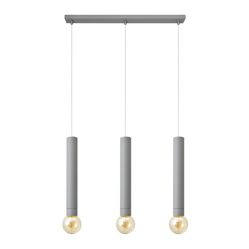 Żyrandol na lince TUBA 3xE27/15W/230V szary