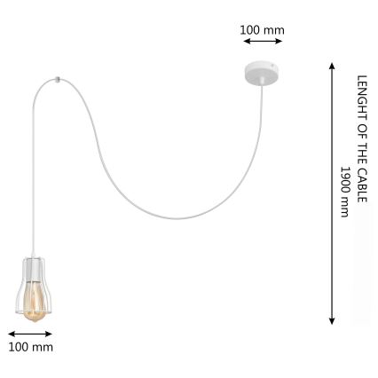 Żyrandol na lince TUBE 1xE27/15W/230V biały