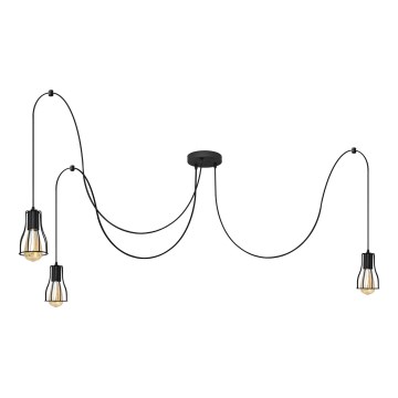 Żyrandol na lince TUBE 3xE27/15W/230V pająk czarny