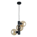 Żyrandol na lince TUBE 3xE27/60W/230V czarny/dymna beżowy