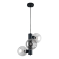 Żyrandol na lince TUBE 3xE27/60W/230V czarny/przezroczysty