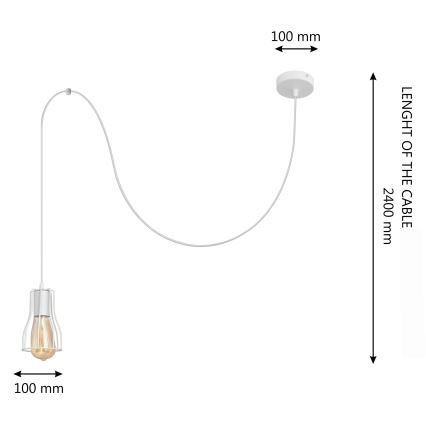 Żyrandol na lince TUBE LONG 1xE27/15W/230V biały