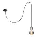 Żyrandol na lince TUBE LONG 1xE27/15W/230V czarny/chrom błyszczący