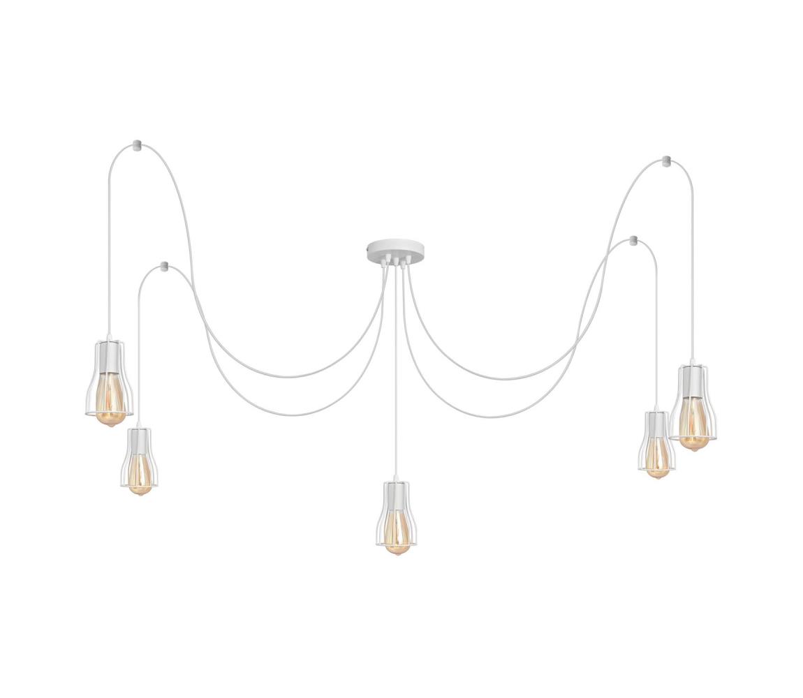 Żyrandol na lince TUBE LONG 5xE27/10W/230V biały