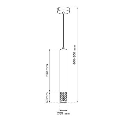 Żyrandol na lince TUBI 1xGU10/8W/230V chrom błyszczący