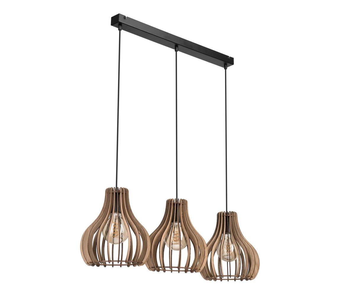 Żyrandol na lince TUCCI 3xE27/15W/230V dąb/czarny