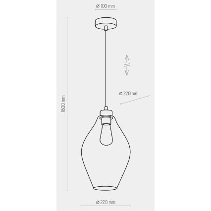 Żyrandol na lince TULON 1xE27/60W/230V