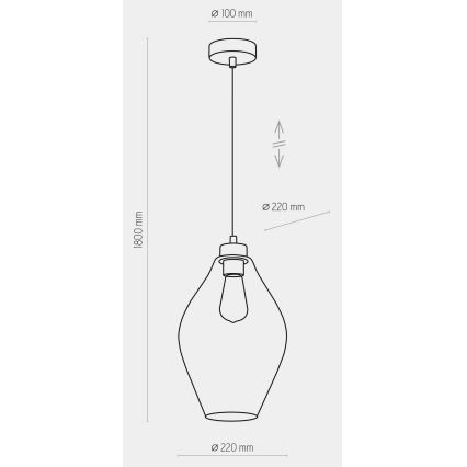 Żyrandol na lince TULON 1xE27/60W/230V