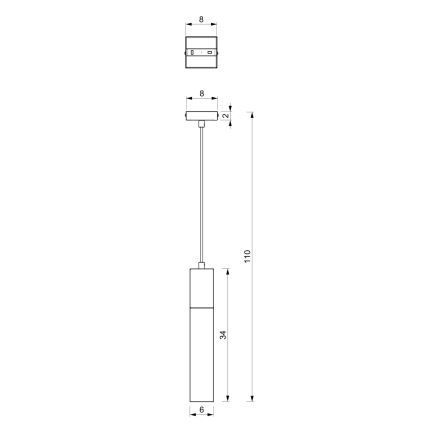 Żyrandol na lince TULUM 1xGU10/60W/230V czarny