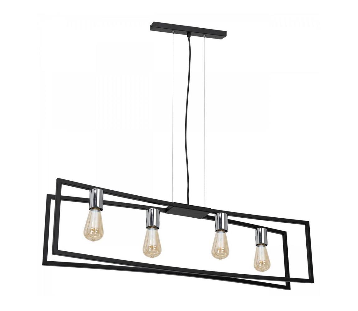 Żyrandol na lince TUNJA 4xE27/60W/230V czarny/chrom