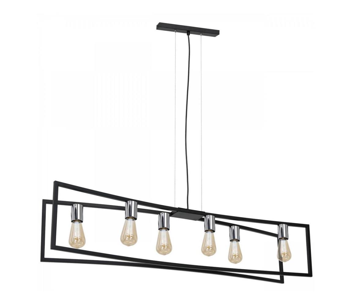 Żyrandol na lince TUNJA 6xE27/60W/230V czarny/chrom