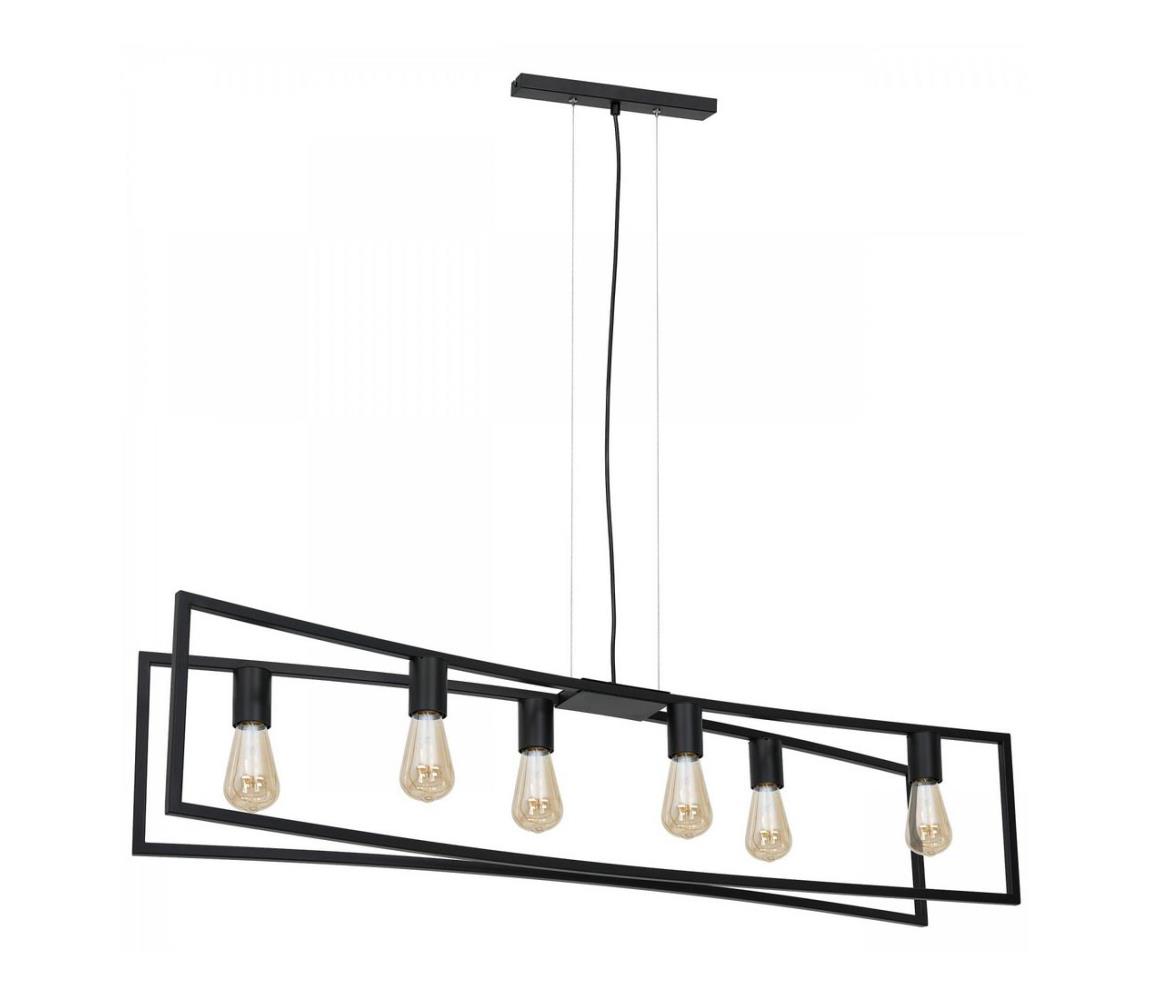 Żyrandol na lince TUNJA 6xE27/60W/230V czarny