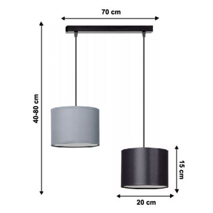 Żyrandol na lince TUZ 2xE27/60W/230V