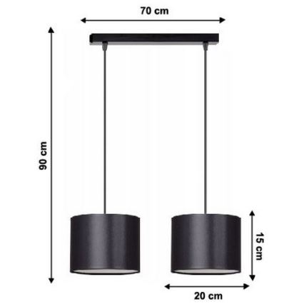 Żyrandol na lince TUZ 2xE27/60W/230V