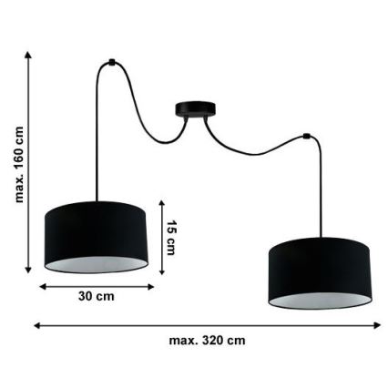 Żyrandol na lince TUZ 2xE27/60W/230V pająk