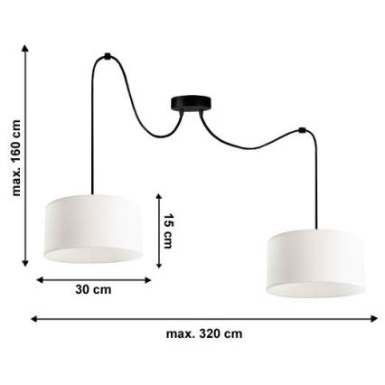 Żyrandol na lince TUZ 2xE27/60W/230V pająk