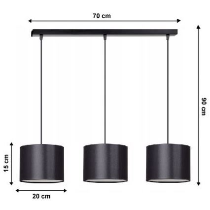 Żyrandol na lince TUZ 3xE27/60W/230V