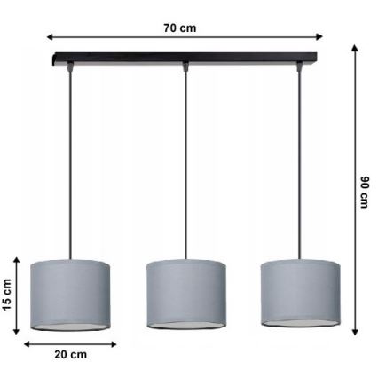 Żyrandol na lince TUZ 3xE27/60W/230V