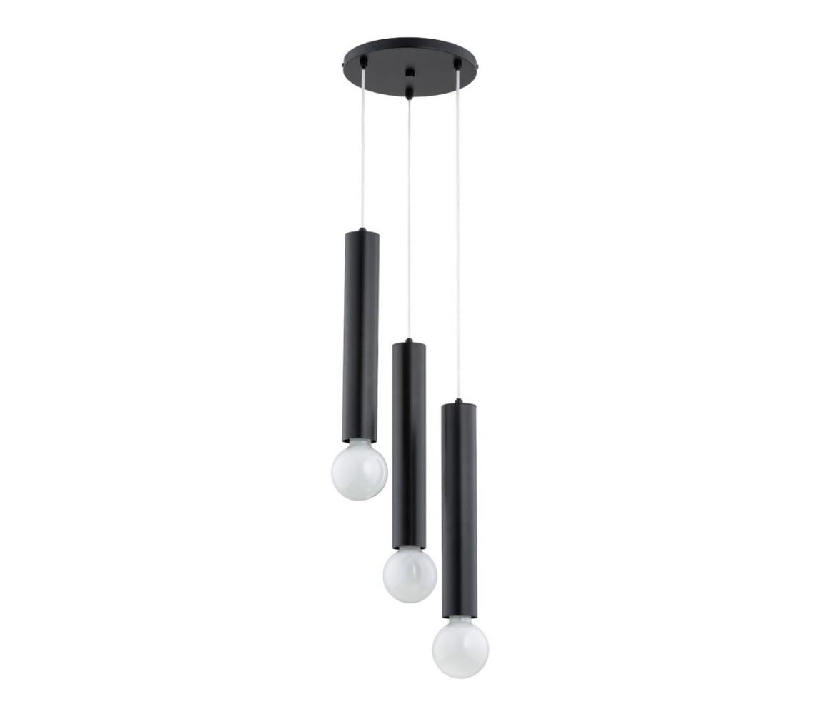 Żyrandol na lince TWISTER 3xE27/60W/230V śr. 28 cm czarne
