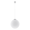 Żyrandol na lince UGO 1xE27/15W/230V średnica 30 cm biały/błyszczący chrom