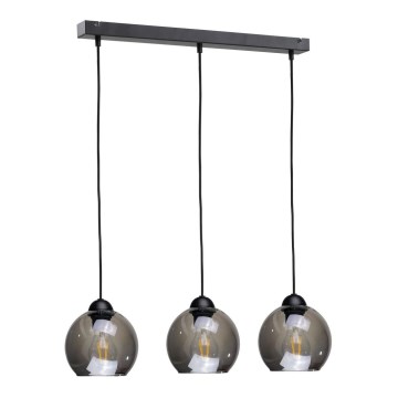 Żyrandol na lince UNO 3xE27/60W/230V czarny/dymna