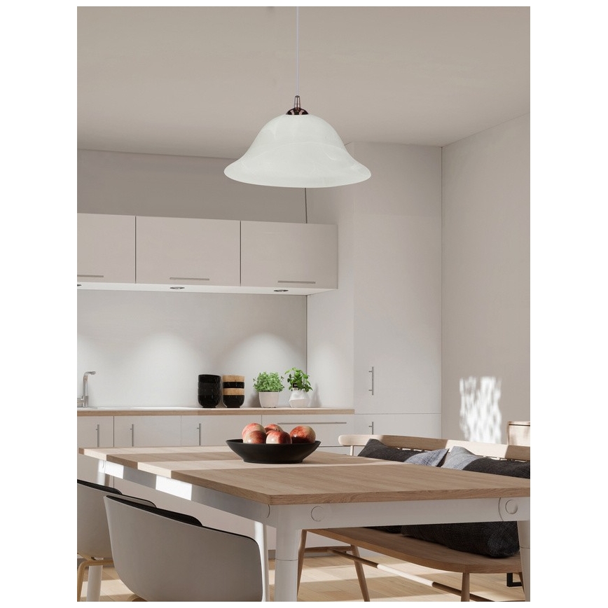 Żyrandol na lince VERA 1xE27/60W/230V miedziany/biały