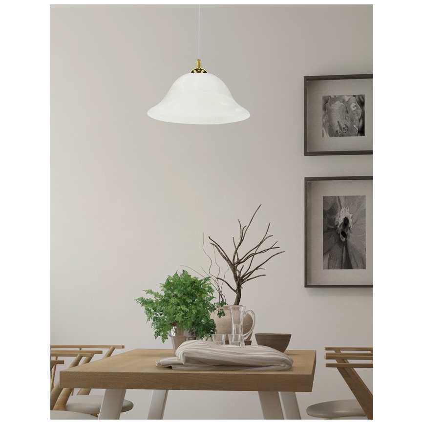 Żyrandol na lince VERA 1xE27/60W/230V złoty/biały