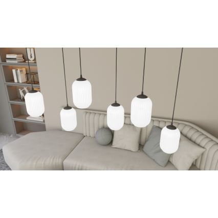 Żyrandol na lince VERDI 3xE27/15W/230V czarny/biały